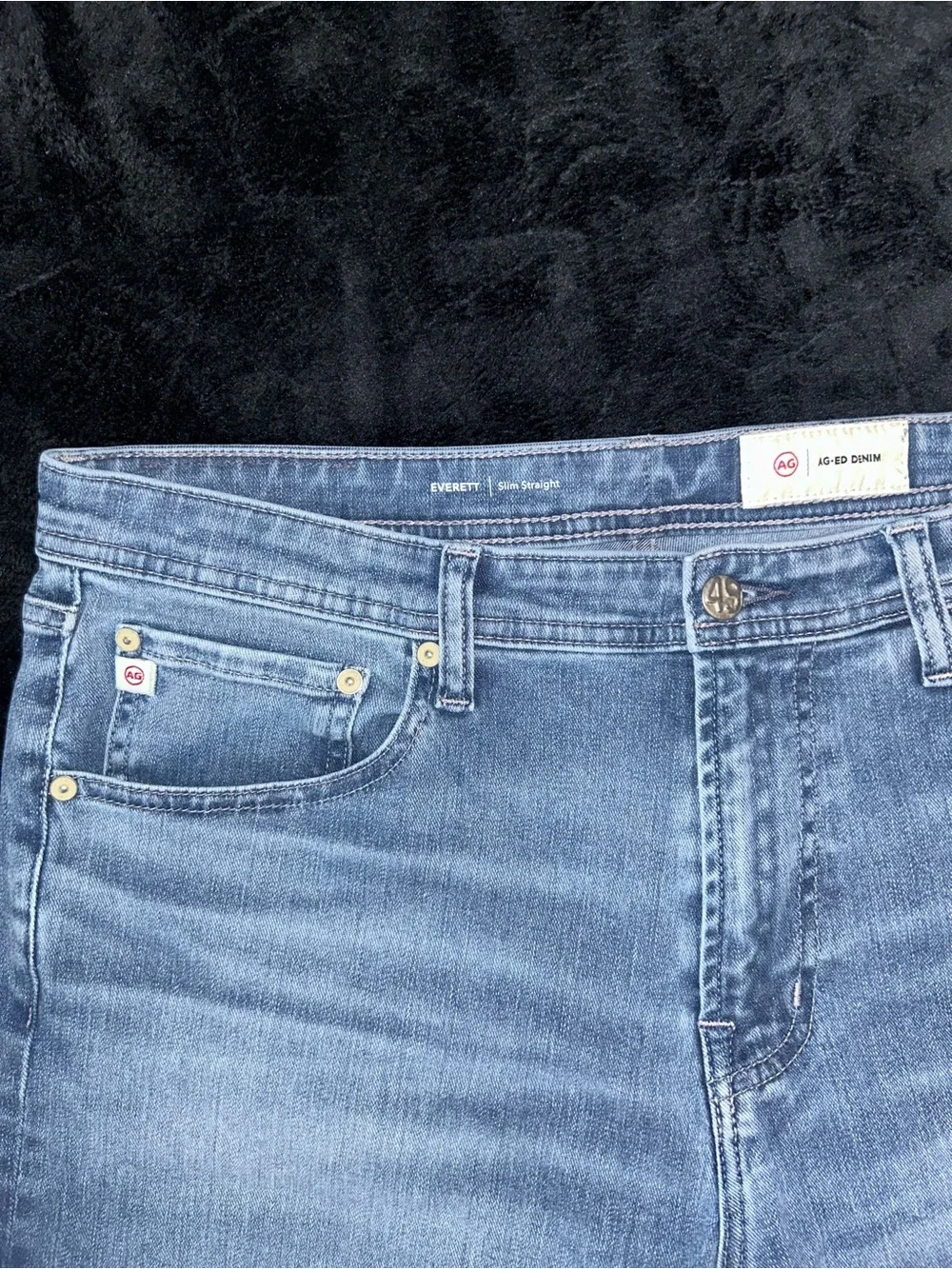 AG Adriano Goldschmied Everett Slim Straight Jeans Mens 36x32 Medium Wash Blue